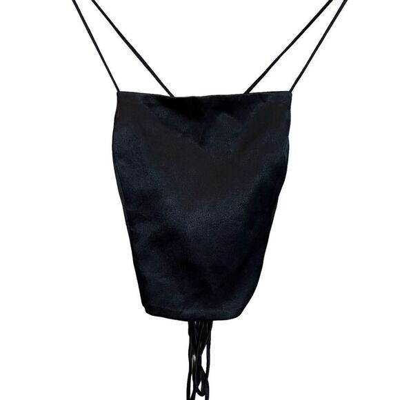NWT! Zara black satin lace back tank top - Picture 3 of 11